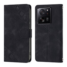 Leather Case Stands Flip Cover Holder YB1 for Xiaomi Redmi K60 Ultra 5G Black