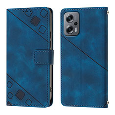 Leather Case Stands Flip Cover Holder YB1 for Xiaomi Redmi Note 11T Pro 5G Blue
