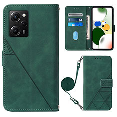 Leather Case Stands Flip Cover Holder YB1 for Xiaomi Redmi Note 12 Pro Speed 5G Green