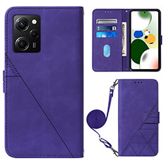 Leather Case Stands Flip Cover Holder YB1 for Xiaomi Redmi Note 12 Pro Speed 5G Purple