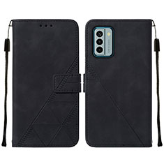 Leather Case Stands Flip Cover Holder YB2 for Nokia G22 Black