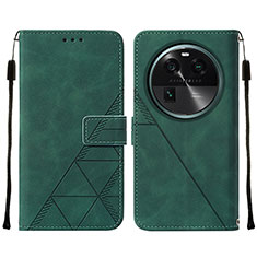 Leather Case Stands Flip Cover Holder YB2 for Oppo Find X6 5G Green