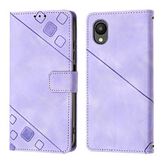 Leather Case Stands Flip Cover Holder YB2 for Samsung Galaxy A23 5G SC-56C Purple