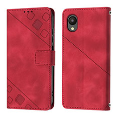 Leather Case Stands Flip Cover Holder YB2 for Samsung Galaxy A23 5G SC-56C Red