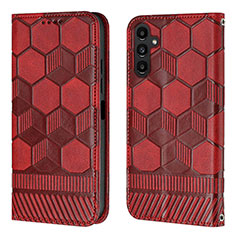 Leather Case Stands Flip Cover Holder YB2 for Samsung Galaxy Quantum4 5G Red