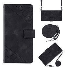 Leather Case Stands Flip Cover Holder YB2 for Sony Xperia 1 IV Black