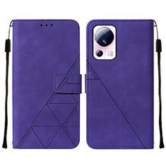 Leather Case Stands Flip Cover Holder YB2 for Xiaomi Civi 2 5G Purple