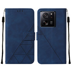 Leather Case Stands Flip Cover Holder YB2 for Xiaomi Mi 13T 5G Blue