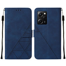 Leather Case Stands Flip Cover Holder YB2 for Xiaomi Poco X5 Pro 5G Blue