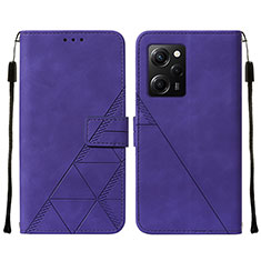 Leather Case Stands Flip Cover Holder YB2 for Xiaomi Poco X5 Pro 5G Purple
