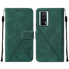 Leather Case Stands Flip Cover Holder YB2 for Xiaomi Redmi K60 5G Green