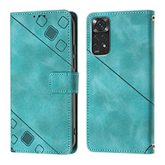 Leather Case Stands Flip Cover Holder YB2 for Xiaomi Redmi Note 11 4G (2022) Green