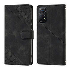 Leather Case Stands Flip Cover Holder YB2 for Xiaomi Redmi Note 11 Pro 4G Black