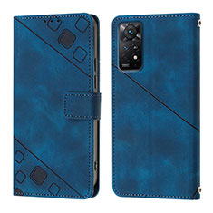 Leather Case Stands Flip Cover Holder YB2 for Xiaomi Redmi Note 11 Pro 5G Blue