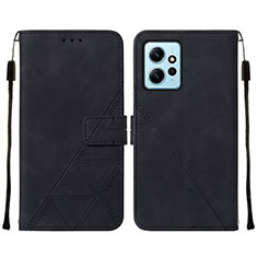 Leather Case Stands Flip Cover Holder YB2 for Xiaomi Redmi Note 12 4G Black