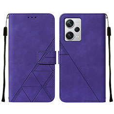 Leather Case Stands Flip Cover Holder YB2 for Xiaomi Redmi Note 12 Explorer Purple