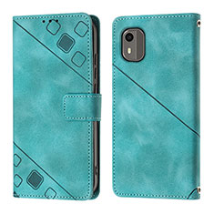 Leather Case Stands Flip Cover Holder YB3 for Nokia C12 Pro Green