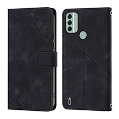 Leather Case Stands Flip Cover Holder YB3 for Nokia C31 Black