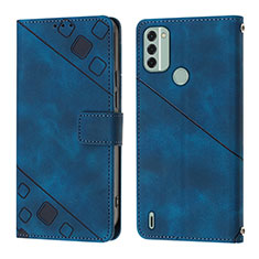 Leather Case Stands Flip Cover Holder YB3 for Nokia C31 Blue