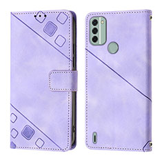 Leather Case Stands Flip Cover Holder YB3 for Nokia C31 Purple