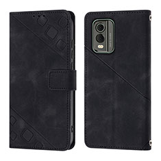 Leather Case Stands Flip Cover Holder YB3 for Nokia C32 Black