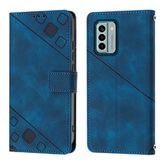 Leather Case Stands Flip Cover Holder YB3 for Nokia G22 Blue