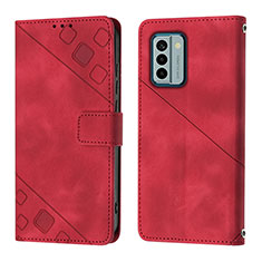 Leather Case Stands Flip Cover Holder YB3 for Nokia G22 Red