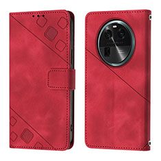 Leather Case Stands Flip Cover Holder YB3 for Oppo Find X6 5G Red