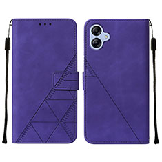 Leather Case Stands Flip Cover Holder YB3 for Samsung Galaxy A04E Purple