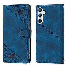 Leather Case Stands Flip Cover Holder YB3 for Samsung Galaxy A54 5G Blue