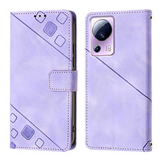 Leather Case Stands Flip Cover Holder YB3 for Xiaomi Civi 2 5G Purple