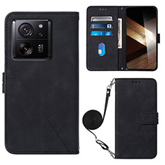 Leather Case Stands Flip Cover Holder YB3 for Xiaomi Mi 13T 5G Black