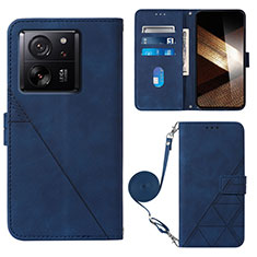 Leather Case Stands Flip Cover Holder YB3 for Xiaomi Mi 13T 5G Blue