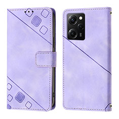 Leather Case Stands Flip Cover Holder YB3 for Xiaomi Poco X5 Pro 5G Purple