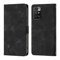 Leather Case Stands Flip Cover Holder YB3 for Xiaomi Redmi 10 Prime Black