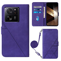 Leather Case Stands Flip Cover Holder YB3 for Xiaomi Redmi K60 Ultra 5G Purple