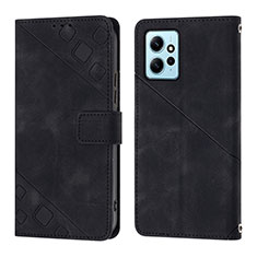 Leather Case Stands Flip Cover Holder YB3 for Xiaomi Redmi Note 12 4G Black