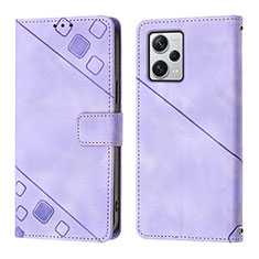Leather Case Stands Flip Cover Holder YB3 for Xiaomi Redmi Note 12 Explorer Purple