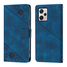 Leather Case Stands Flip Cover Holder YB3 for Xiaomi Redmi Note 12 Pro+ Plus 5G Blue