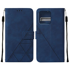 Leather Case Stands Flip Cover Holder YB4 for Motorola Moto Edge 40 Pro 5G Blue