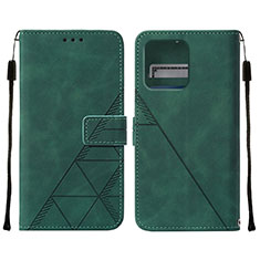 Leather Case Stands Flip Cover Holder YB4 for Motorola Moto Edge Plus (2023) 5G Green