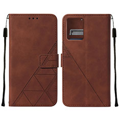 Leather Case Stands Flip Cover Holder YB4 for Motorola Moto G 5G (2023) Brown