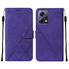 Leather Case Stands Flip Cover Holder YB4 for Xiaomi Poco X5 5G Purple