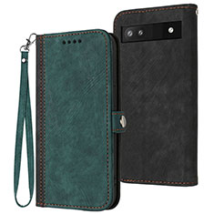 Leather Case Stands Flip Cover Holder YX1 for Google Pixel 6a 5G Green
