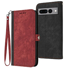 Leather Case Stands Flip Cover Holder YX1 for Google Pixel 7 Pro 5G Red