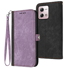 Leather Case Stands Flip Cover Holder YX1 for Motorola Moto G Stylus (2023) 4G Purple