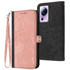 Leather Case Stands Flip Cover Holder YX1 for Xiaomi Civi 2 5G Rose Gold