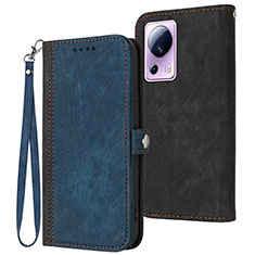 Leather Case Stands Flip Cover Holder YX1 for Xiaomi Mi 13 Lite 5G Blue