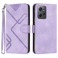 Leather Case Stands Flip Cover Holder YX1 for Xiaomi Redmi Note 12 4G Clove Purple