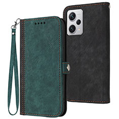 Leather Case Stands Flip Cover Holder YX1 for Xiaomi Redmi Note 12 Pro+ Plus 5G Green